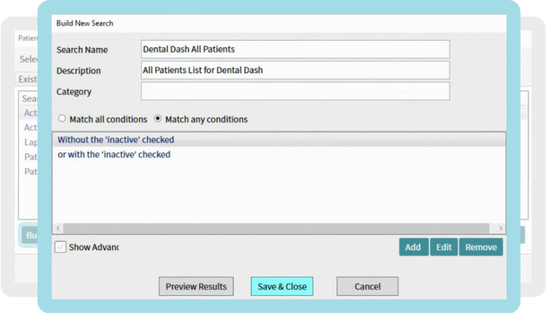EXACT build new patient search EXACT build_new_patient_search