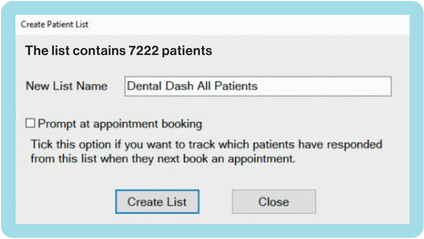 EXACT create patient list EXACT create patient list