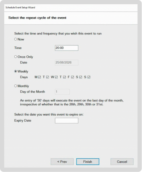 EXACT schedule report